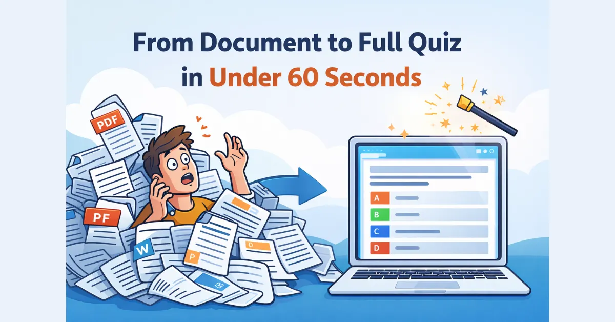 Drowning in PDFs? How to Turn Any Document into a Full Quiz in Under 60 Seconds