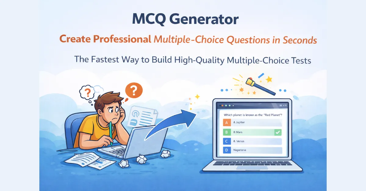 MCQ Generator: Create Professional Multiple-Choice Questions in Seconds - AI-powered quiz conversion tool
